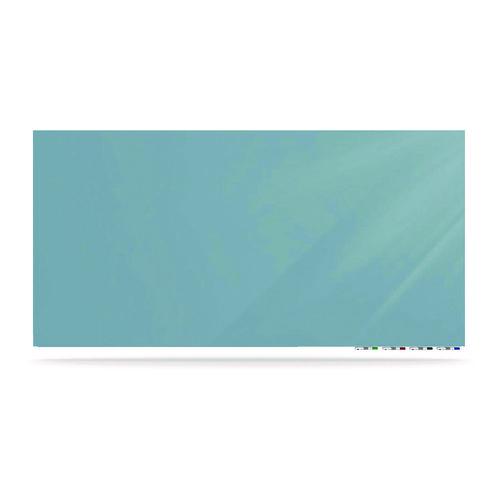 Picture of Aria Low-Profile Frameless Magnetic Glassboard, 72" x 48", Denim Blue Surface