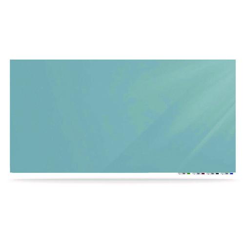 Picture of Aria Low-Profile Frameless Magnetic Glassboard, 96" x 48", Denim Blue Surface