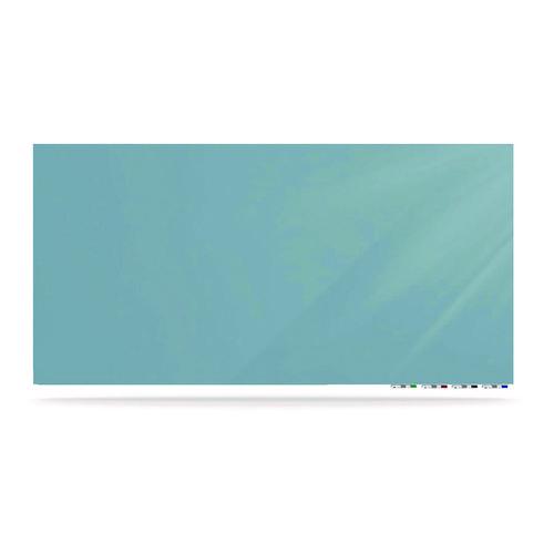 Picture of Aria Low-Profile Frameless Magnetic Glassboard, 120" x 48", Denim Blue Surface
