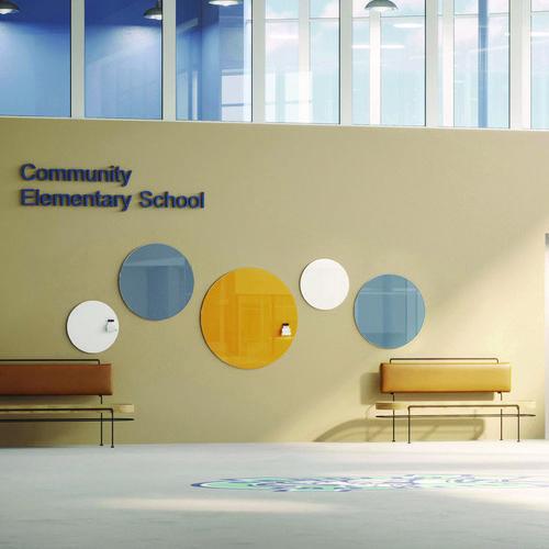 Picture of Coda Low Profile Circular Magnetic Glassboard, 24 x 24, Denim Surface