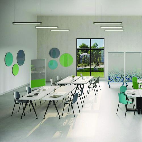 Picture of Coda Low Profile Circular Magnetic Glassboard, 24 x 24, Smoke Surface