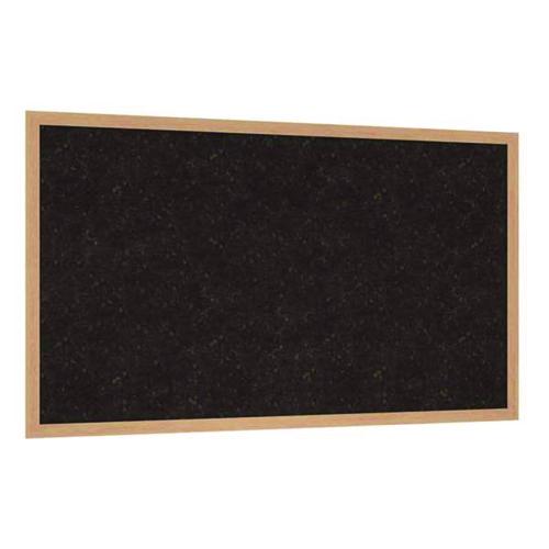 Picture of Natural Cork Bulletin Board with Wood Frame, 87.94" x 48.5", Chocolate Surface, Natural Oak Frame