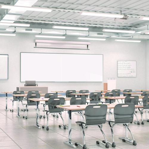 Picture of Two-Piece M2 Non-Magnetic Whiteboard with Aluminum Frame, 120.75" x 48.5", White Surface, Satin Aluminum Frame