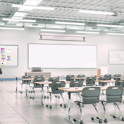 Picture of Two-Piece M2 Non-Magnetic Whiteboard with Aluminum Frame, 144.5" x 48.5", White Surface, Satin Aluminum Frame