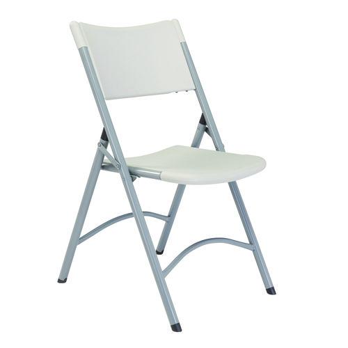 Picture of 600 Series Heavy Duty Plastic Folding Chair, Supports Up to 500 lb, 18" Seat Height, Gray Seat/Back/Base, 4/Pack