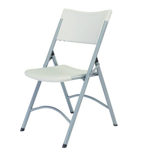 Picture of 600 Series Heavy Duty Plastic Folding Chair, Supports Up to 500 lb, 18" Seat Height, Gray Seat/Back/Base, 4/Pack