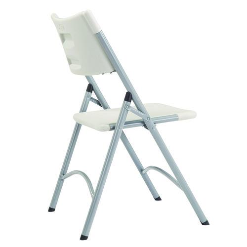 Picture of 600 Series Heavy Duty Plastic Folding Chair, Supports Up to 500 lb, 18" Seat Height, Gray Seat/Back/Base, 4/Pack