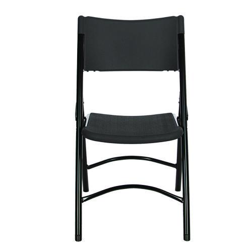Picture of 600 Series Heavy Duty Plastic Folding Chair, Supports Up to 500 lb, 18" Seat Height, Black Seat/Back/Base, 4/Pack