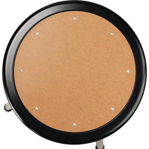 Picture of 6200 Series Heavy Duty Steel Stool With Backrest, Supports Up to 500 lb, 24" Seat Height, Brown Seat, Black Back/Base