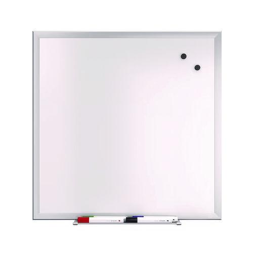 Picture of Magnetic Steel Dry Erase Board, 24" x 24", White Surface, Gray/Natural Aluminum Frame