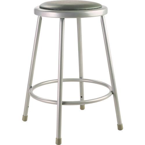Picture of 6400 Series Fixed Height Heavy Duty Vinyl Padded Steel Stool, Backless, Supports 500 lb, 24" Seat Height, Gray Seat/Base