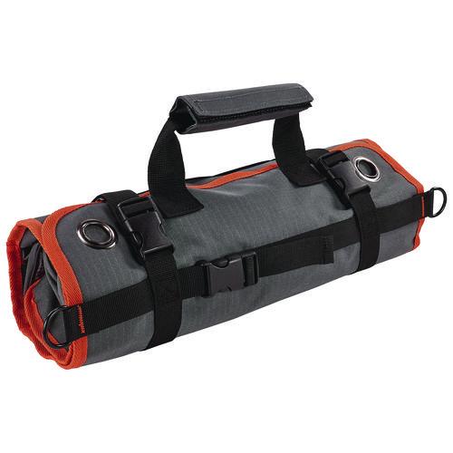 Picture of Arsenal 5874 Roll Up Tool Bag with Zipper Pockets, 5 Zippered Pockets, 7 Tool Slots, 1 x 27 x 16, Polyester, Gray