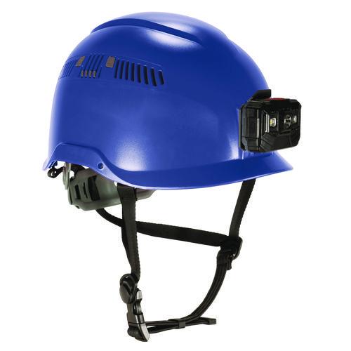 Picture of Skullerz 8977LED Class C Safety Helmet with LED Light and Adjustable Venting, 6-Point Ratchet Suspension, Blue