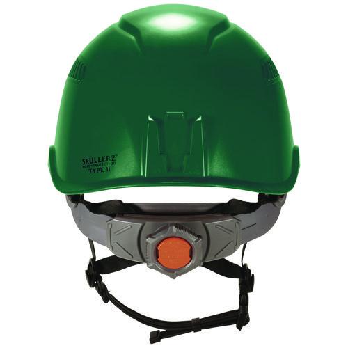Picture of Skullerz 8977 Class C Safety Helmet with Adjustable Venting, 6-Point Ratchet Suspension, Green