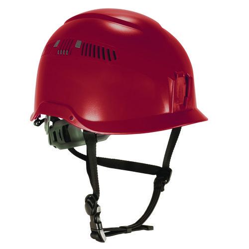 Picture of Skullerz 8977 Class C Safety Helmet with Adjustable Venting, 6-Point Ratchet Suspension, Red