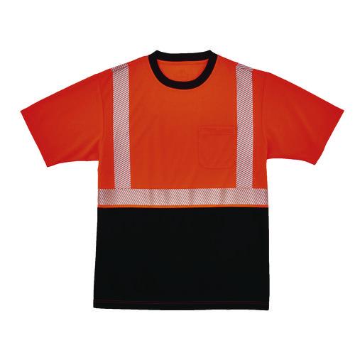 Picture of GloWear 8280BK Class 2 Performance T-Shirt with Black Bottom, 9X-Large Long, Orange