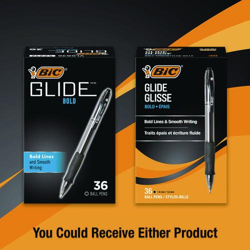 Picture of GLIDE Bold Ballpoint Pen Value Pack, Retractable, Bold 1.6 mm, Black Ink, Smoke Barrel, 36/Pack