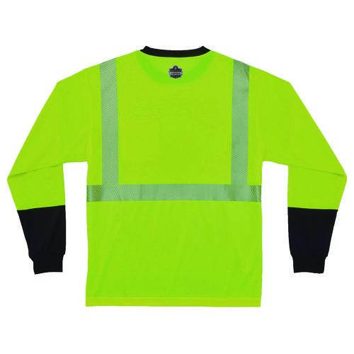 Picture of GloWear 8281BK Class 2 Long Sleeve Shirt with Black Bottom, 10X-Large Long, Lime