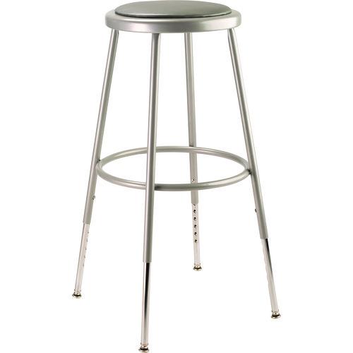 Picture of 6400 Series Height Adjustable Heavy Duty Vinyl Padded Steel Stool, Supports 500 lb, 25" to 33" Seat Height, Gray Seat/Base