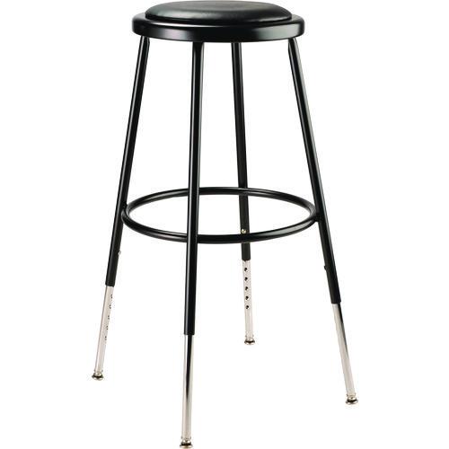 Picture of 6400 Series Height Adjustable Heavy Duty Vinyl Padded Steel Stool, Supports 500 lb, 25" to 33" Seat Height, Black Seat/Base