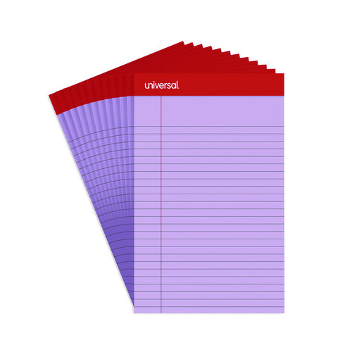 Colored+Perforated+Ruled+Writing+Pads%2C+Narrow+Rule%2C+50+Orchid+5+X+8+Sheets%2C+Dozen