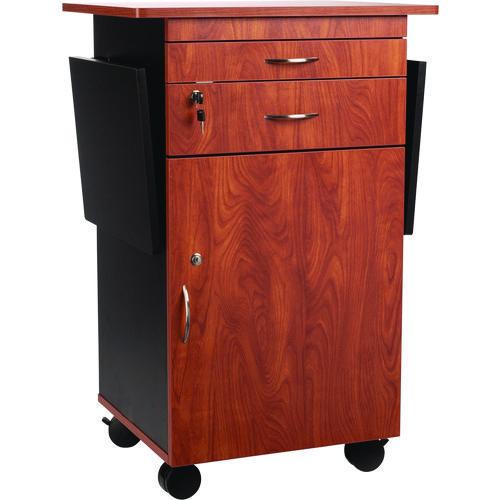 Picture of Multimedia Presentation Cart, 25 x 19 x 38, Cherry/Black
