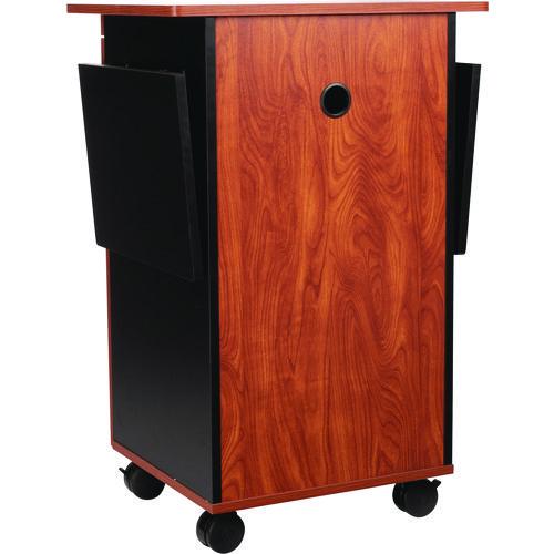 Picture of Multimedia Presentation Cart, 25 x 19 x 38, Cherry/Black