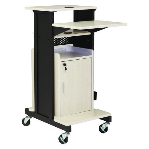 Picture of Premium Plus Presentation Cart with Storage Cabinet, 18 x 30 x 40.5, Ivory/Black