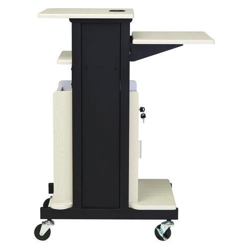 Picture of Premium Plus Presentation Cart with Storage Cabinet, 18 x 30 x 40.5, Ivory/Black