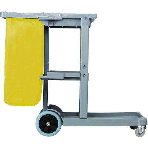 Picture of Janitor's Cart, Plastic, 4 Shelves, 1 Bin, 19" x 45" x 39", Gray
