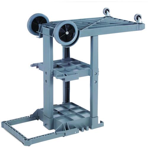Picture of Janitor's Cart, Plastic, 4 Shelves, 1 Bin, 19" x 45" x 39", Gray