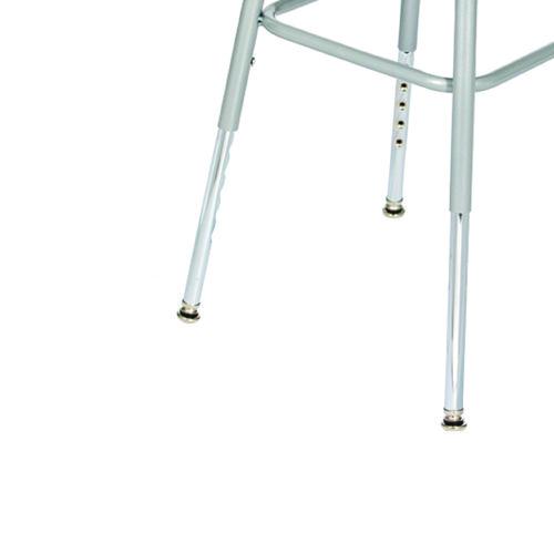 Picture of 6300 Series Height Adjust Heavy Duty Square Seat Steel Stool, Backless, 500lb, 23.75" to 31.75" Height, Brown Seat, Gray Base