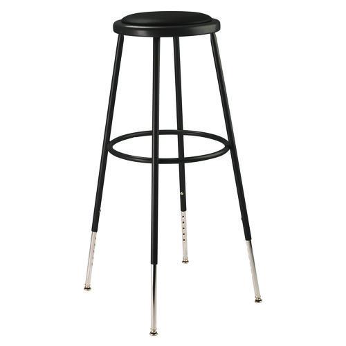 Picture of 6400 Series Height Adjustable HD Vinyl Padded Steel Stool, Supports 500 lb, 30.5" to 38.5" Seat Height, Black Seat/Base