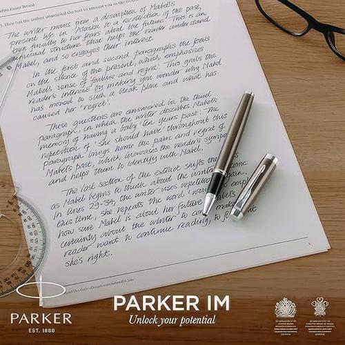 Picture of IM Premium Rollerball Pen, Stick, Fine 0.7 mm, Black Ink, Black/Chrome Barrel