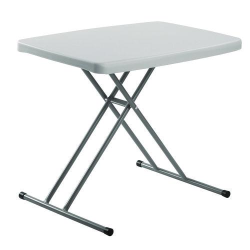 Picture of Height Adjustable Personal Folding Table, Rectangular, 20 x 30 x 27.87, Speckled Gray Top, Gray Base/Legs