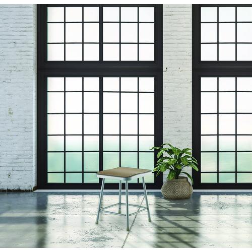 Picture of 6300 Series Heavy Duty Square Seat Steel Stool, Backless, Supports Up to 500 lb, 17.5" Seat Height, Brown Seat, Gray Base