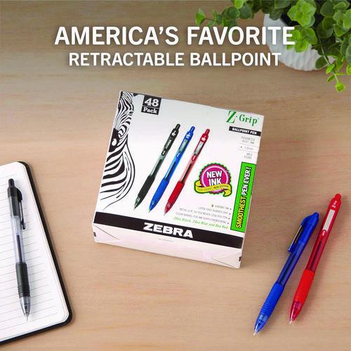 Picture of Z-Grip Ballpoint Pen, Retractable, Medium 1 mm, Assorted Ink and Barrel Colors, 48/Pack
