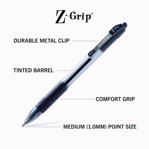 Picture of Z-Grip Ballpoint Pen, Retractable, Medium 1 mm, Assorted Ink and Barrel Colors, 48/Pack