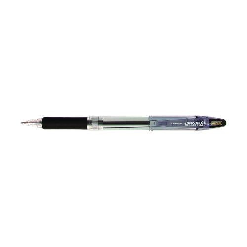 Picture of Jimnie Gel Pen, Stick, Medium 0.7 mm, Black Ink, Clear/Black Barrel, 12/Pack