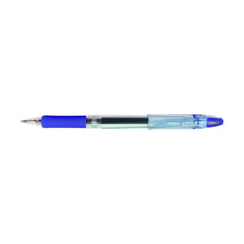 Picture of Jimnie Gel Pen, Stick, Medium 0.7 mm, Blue Ink, Clear/Blue Barrel, 12/Pack