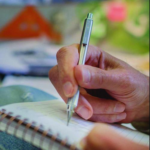 Picture of M-701 Mechanical Pencil, 0.7 mm, F (#2.5), Black Lead, Silver Barrel
