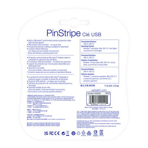Picture of PinStripe USB 3.2 Flash Drive, 32 GB, Assorted Colors, 5/Pack