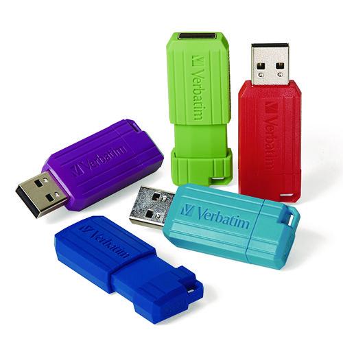 Picture of PinStripe USB 3.2 Flash Drive, 32 GB, Assorted Colors, 5/Pack