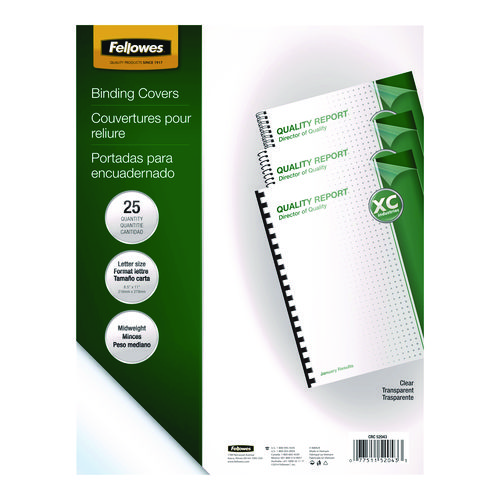 Image for Crystals Transparent Presentation Covers for Binding Systems, Unpunched, Clear, with Square Corners, 11 x 8.5, 25/Pack