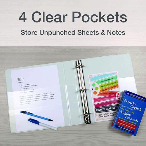 Picture of Premier Easy Open ClearVue Locking Slant-D Ring Binder, 3 Rings, 1" Capacity, 11 x 8.5, White