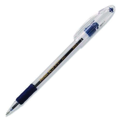 Picture of R.S.V.P. Ballpoint Pen, Stick, Medium 1 mm, Blue Ink, Clear/Blue Barrel, Dozen