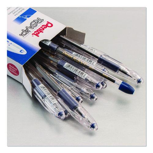 Picture of R.S.V.P. Ballpoint Pen, Stick, Medium 1 mm, Blue Ink, Clear/Blue Barrel, Dozen