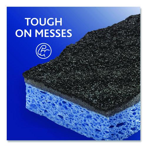 Picture of Scrunge Heavy-Duty Sponge, 2.63" x 4.25", 1" Thick, Black/Blue, 2/Pack