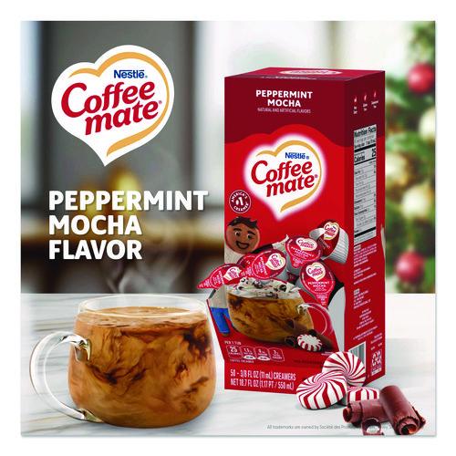Picture of Liquid Coffee Creamer, Peppermint Mocha, 0.38 oz Mini Cups, 50/Box