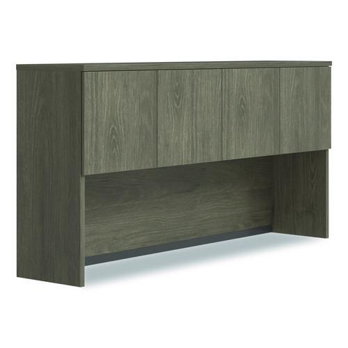 Picture of Alera Seville Hutch with Doors, 4 Compartments, 72w x 16d x 36h, Walnut